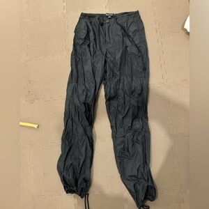 Black parachute pants